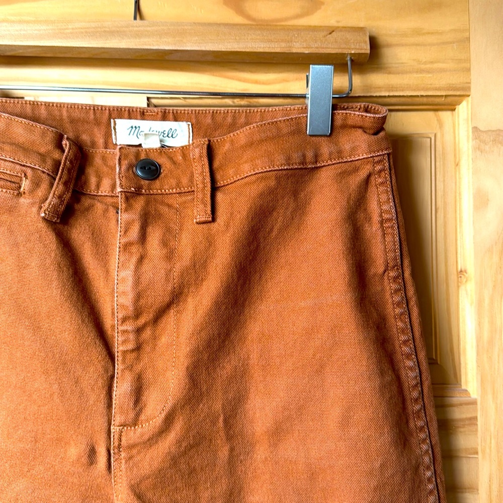 Madewell Emmett wide leg crop pant - burnt orange brown - 28 TALL